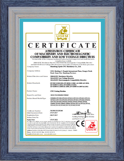 CE Certificate of CNC Cutting Machine